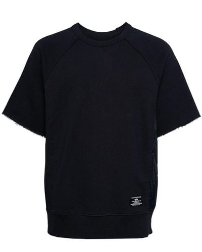 Alpha Industries Logo-patch Short-sleeve Sweatshirt - Black