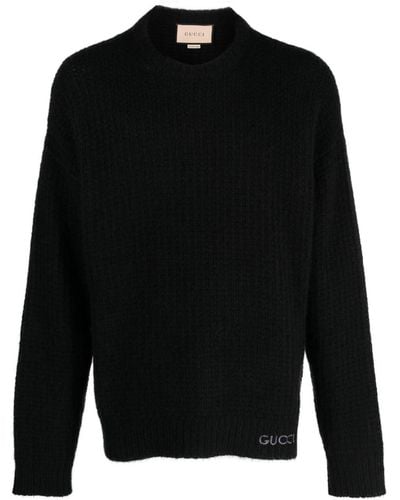 Gucci Ribbed-knit Cashmere-silk Sweater - Black
