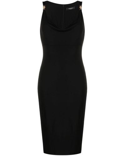 Versace Midi-jurk Met Medusa Logo - Zwart