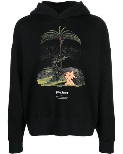 Palm Angels Baumwoll-hoodie "enzo From The Tropics" - Schwarz
