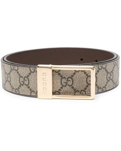 Gucci Gg-Print Leather Belt - Natural