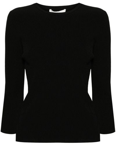 Tibi Jersey Giselle con abertura - Negro