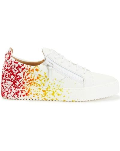 Giuseppe Zanotti Paint-splatter Low-top Sneakers - White