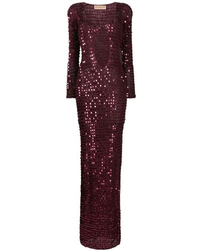 AYA MUSE Chyha Sequin-embellished Maxi Dress - Purple