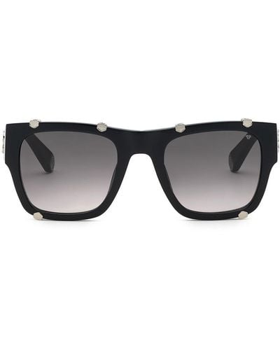 Philipp Plein Icon Hexagon Square-frame Sunglasses - Black
