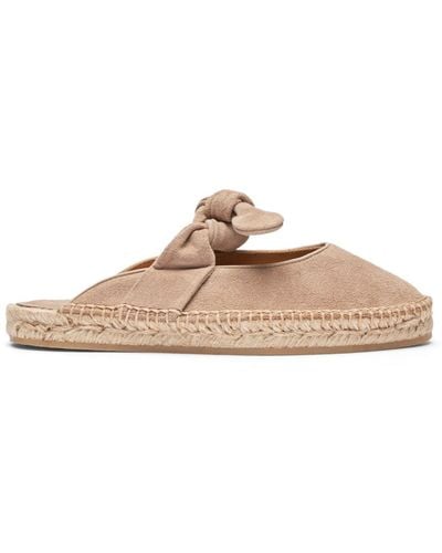 SCAROSSO Pina Knot-detail Suede Espadrilles - Natural