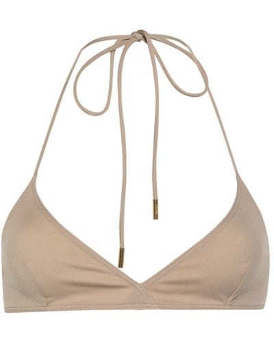 Saint Laurent Top de bikini con diseño triangular - Neutro