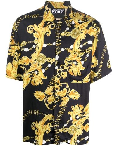 Versace Hemd mit Barocco-Print - Schwarz