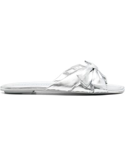 Stuart Weitzman Sofia Leather Sandals - White