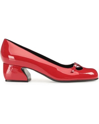 Sergio Rossi Sr Rossi 45mm Leather Court Shoes - Red