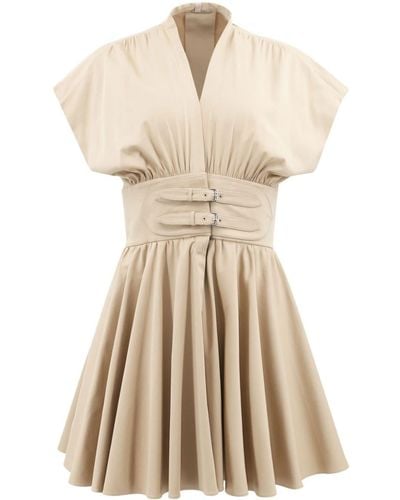 Alexis Luka Belted Cotton Minidress - Natural