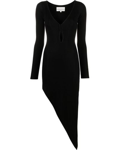 Lama Jouni Cut-out Detail Asymmetric Midi Dress - Black
