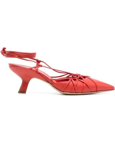 Vic Matié Chanel 60mm Leather Sandals - Red