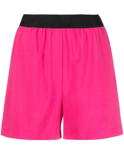 MSGM Logo-waistband Shorts - Pink