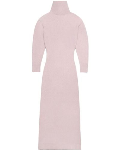 Ami Paris Elbow-patch Knitted Maxi Dress - Pink