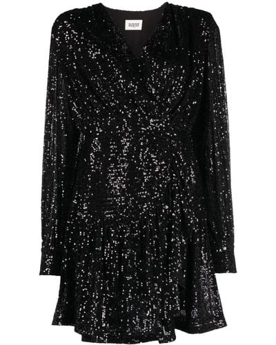 Claudie Pierlot Sequin-embellished Long-sleeve Dress - Black