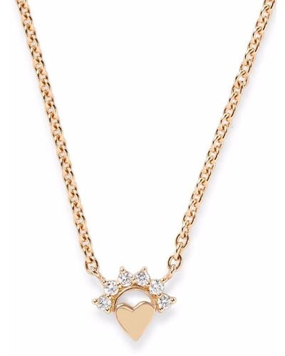 Nouvel Heritage 18kt Yellow Gold Small Mystic Love Diamond Pendant Necklace - Metallic