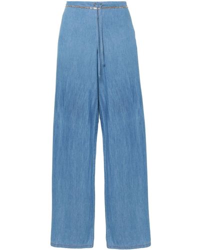Ermanno Scervino Chain-link Straight Trousers - Blue