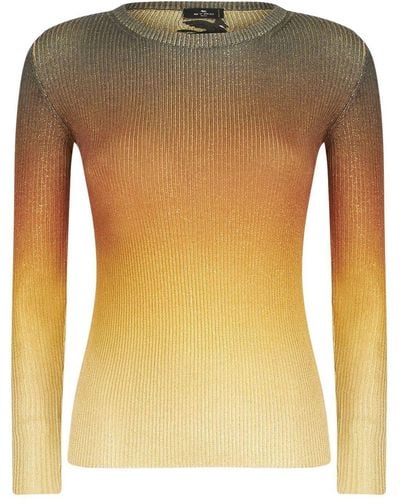 Etro Gradient Ribbed Knit Top - Yellow