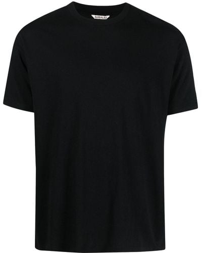 AURALEE T-Shirt mit Rundhalsausschnitt - Schwarz