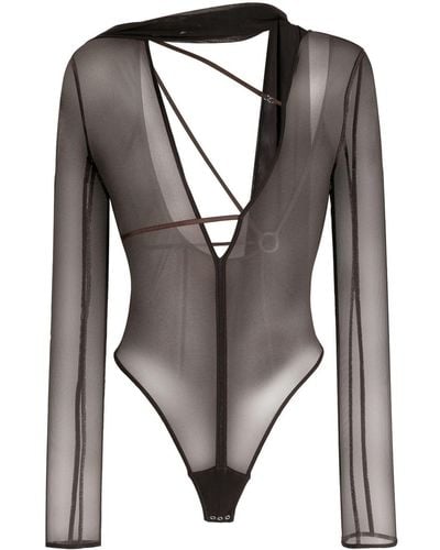 Jacquemus Le Body Abanaba Semi-sheer Bodysuit - Gray