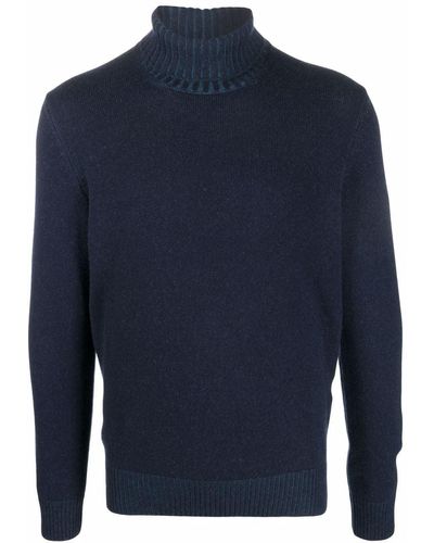 Fileria Cashmere Roll Neck Sweater - Blue