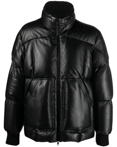 Moncler Aisne Leather Down Jacket - Black