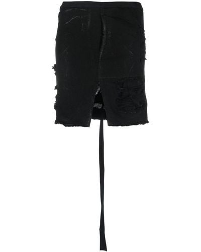 Rick Owens DRKSHDW Minifalda vaquera con efecto envejecido - Negro