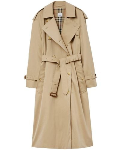 Burberry Oversized Belted Trench Coat - Natural