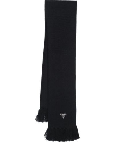 Prada Sjaal Met Geborduurd Logo - Zwart
