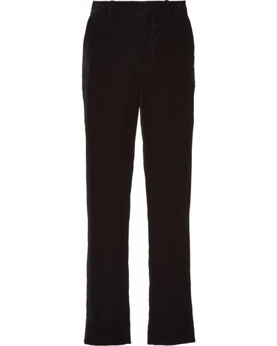 Prada Cropped Velvet Pants - Black