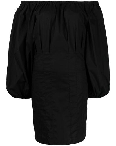 FEDERICA TOSI Robe en coton à épaule dénudées - Noir