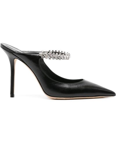 Jimmy Choo 100mm Bing Leather Mules - Black