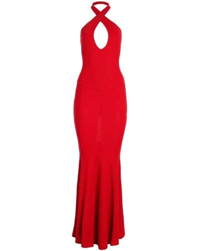 retroféte Verona Backless Bandage Knit Gown - Red