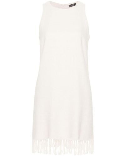 Peserico Robe courte à franges - Blanc