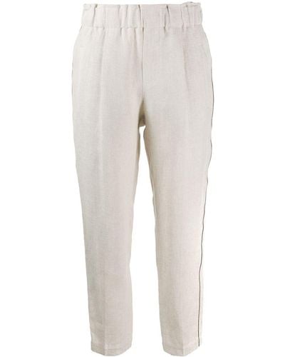 Brunello Cucinelli Pantalones capri con detalles de latón - Multicolor