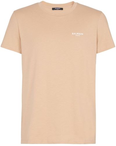 Balmain Camiseta con logo afelpado - Neutro