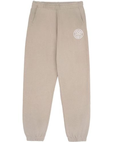 Sporty & Rich Paris Country Club Cotton Track Trousers - Natural