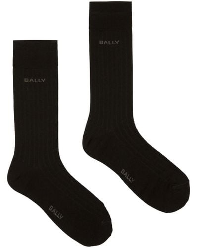 Bally Calcetines con logo en intarsia - Negro