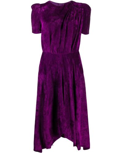 Isabel Marant Ulia Corduroy Twisted-shoulder Dress - Purple