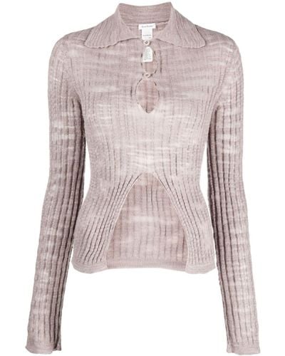 Acne Studios Cut-ou Knitted Top - Pink