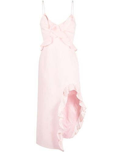 David Koma Sleeveless Dress With Ruffles - Pink