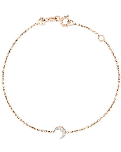 Kismet by Milka 14kt Rose Gold Crescent Moon Diamond Bracelet - White