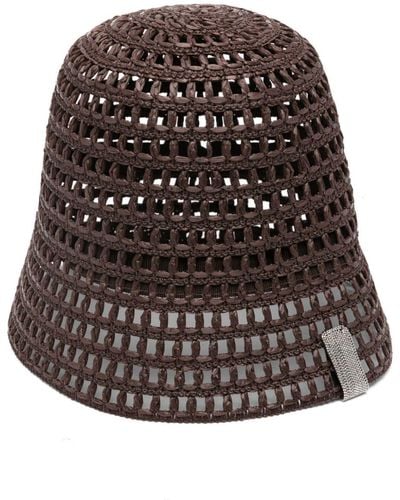 Peserico Hut mit Perlen - Braun