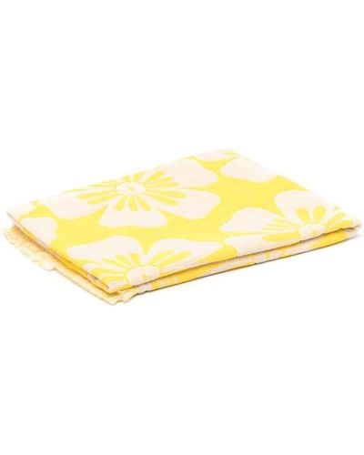 Zimmermann Floral Patterned Jacquard Beach Towel - Yellow