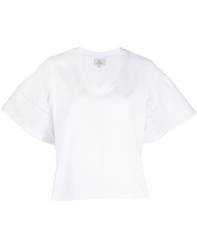 Woolrich T-shirt à manches bouffantes - Blanc