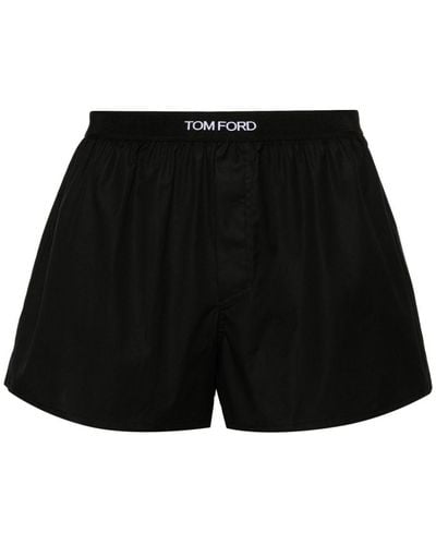 Tom Ford Shorts mit Logo-Bund - Schwarz