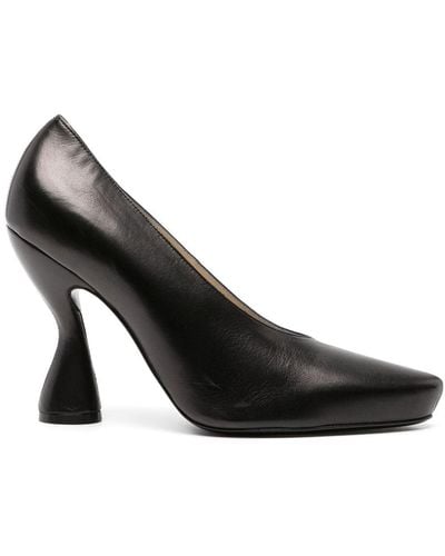 Lanvin 105mm Leather Court Shoes - Black