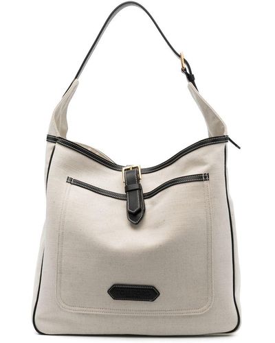 Tom Ford Logo-patch Canvas Tote Bag - Natural