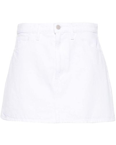 3x1 A-line Denim Miniskirt - White